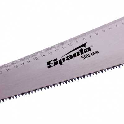 Ножовка по дереву, 500 мм, 5-6 TPI, каленый зуб, линейка, пластиковая рукоятка Sparta Ножовки по дереву фото, изображение